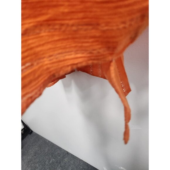 Avenue Womens Peasant BOHO Top Size 26/28 Orange Metallic Striped 3/4 Sleeve - Picture 6 of 10